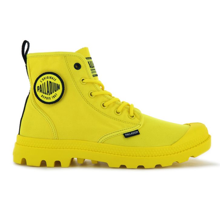 Palladium Pampa Smiley Change Men\'s Boots Yellow | UK C705-HCQ